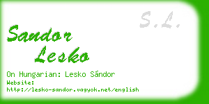 sandor lesko business card